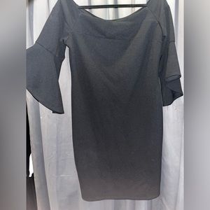 Bebe black pencil dress with flare sleeves